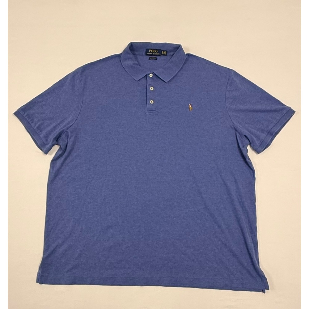 Polo Ralph Lauren‎ Men's Classic Fit Short Sleeve Collared Shirt Blue Size XL